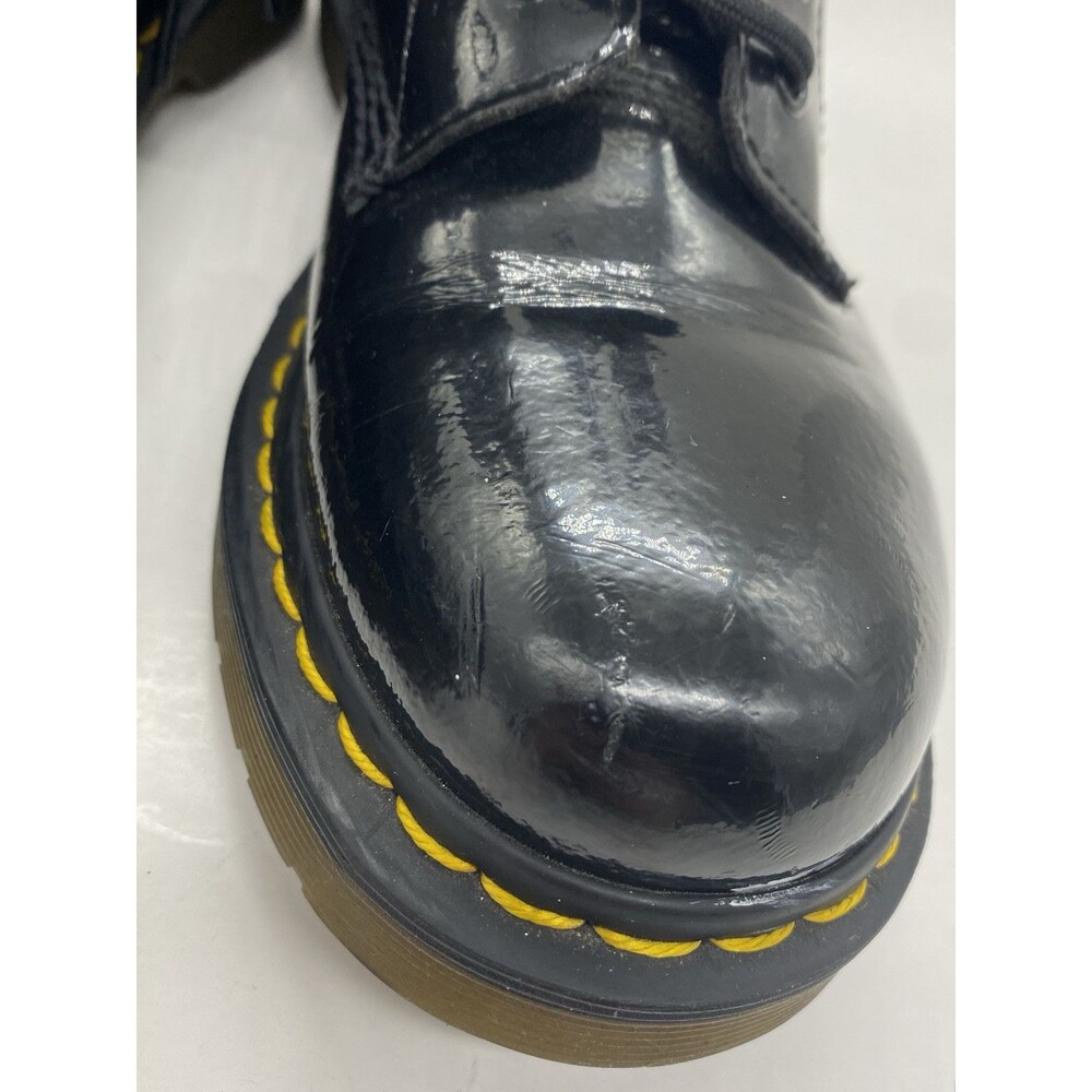 Dr. Martens Black Lace-Up Boots Patent Leather Size US W 7/ US M 6 1460W - Picture 9 of 11